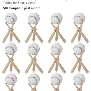 Mudder 12 Pack Baseball Stand Baseball Holders Balls Display Wooden Display Stan